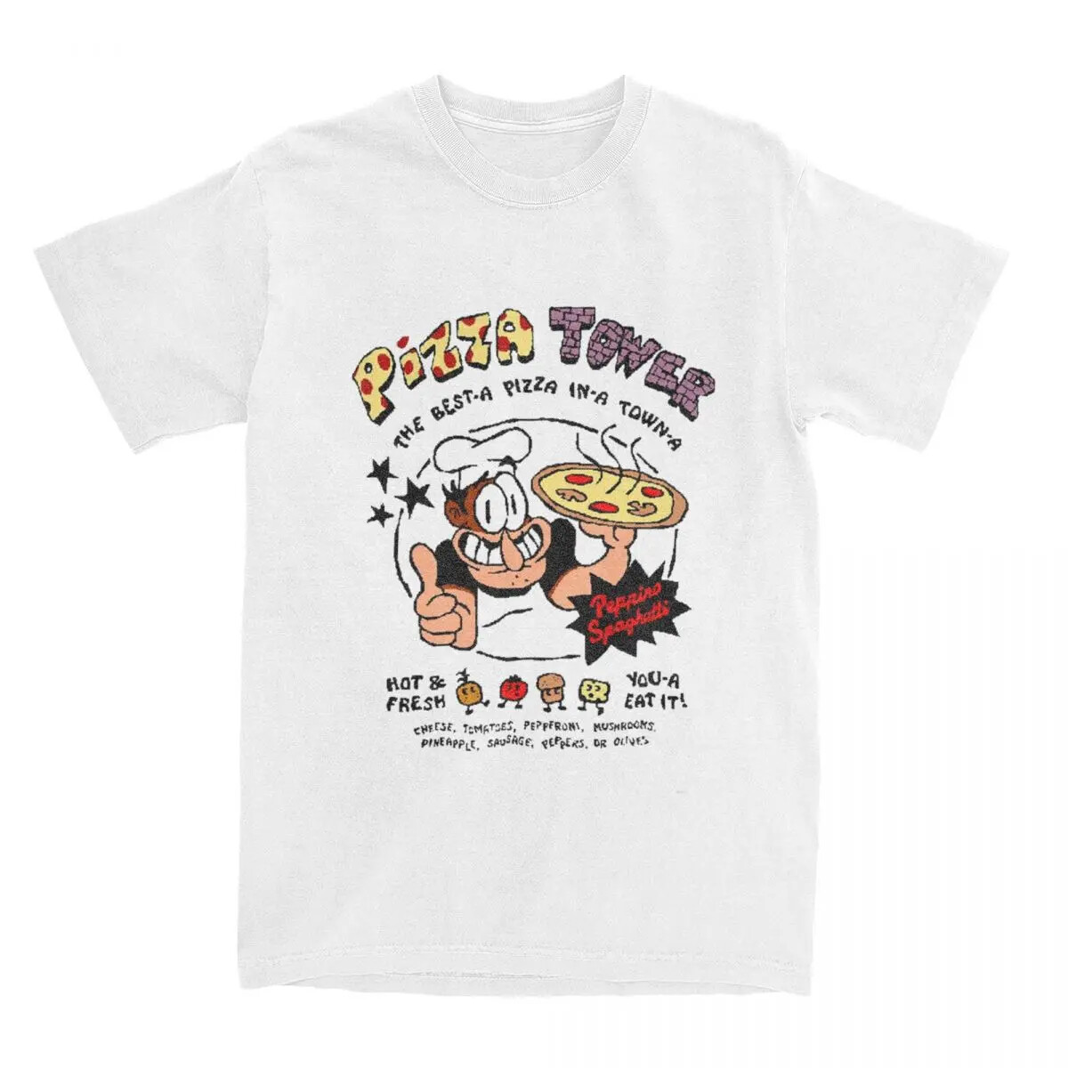 Men Women Pizza Tower The Best Pizza In Town Shirt Merch game lover Cotton