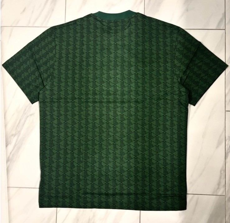 Lacoste Men’s Patterned T-Shirt Dark Green Black New