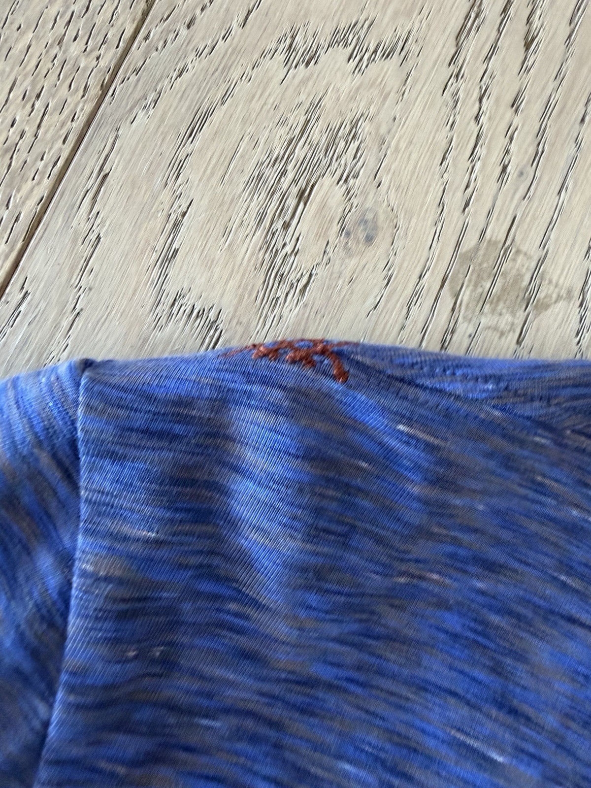 Rhone Men’s Blue Space Dye Long Sleeve Henley Shirt Size Large