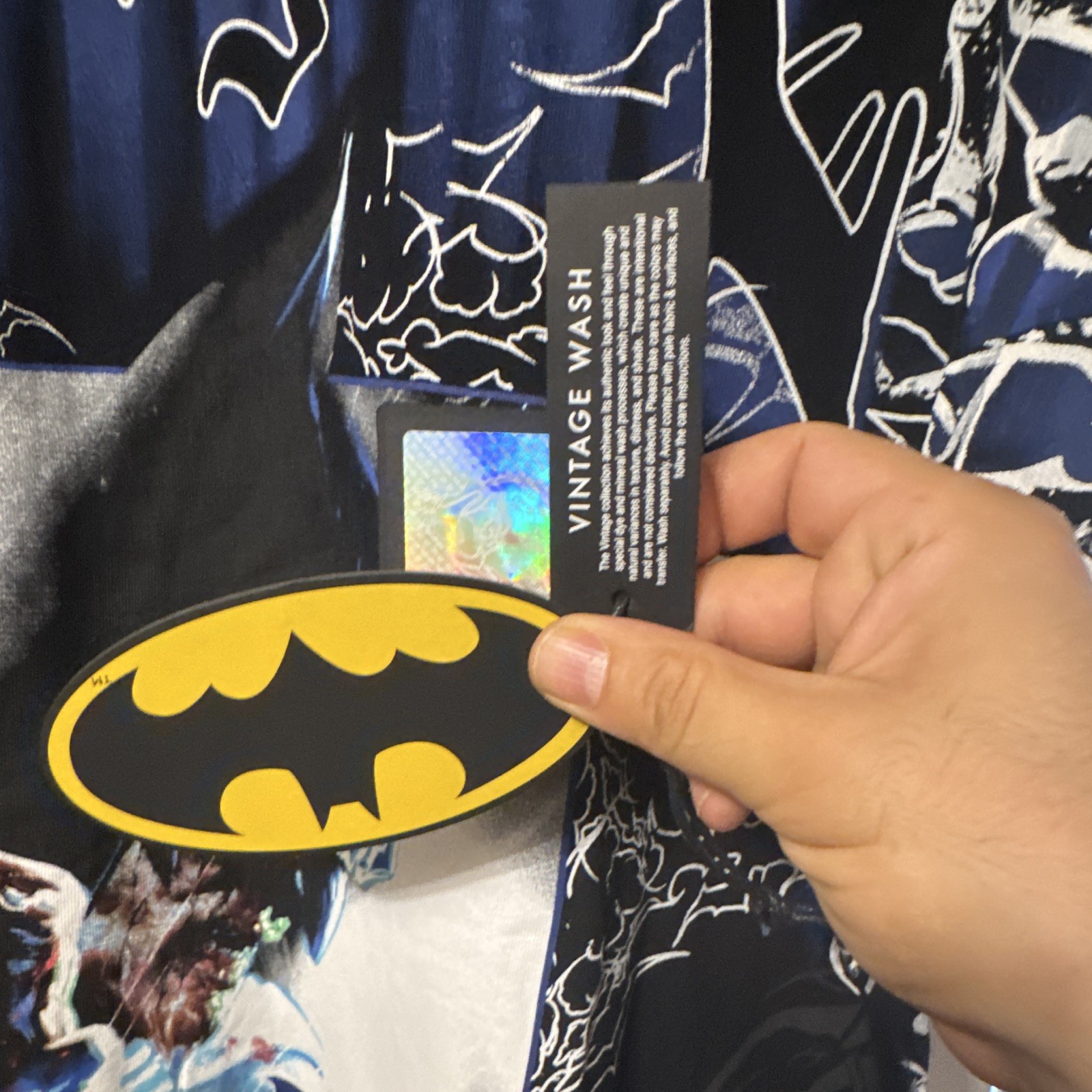 Civil Regime Men’s Batman DC Comics Graphic Logo Crew Neck Tee Black Blue XXL