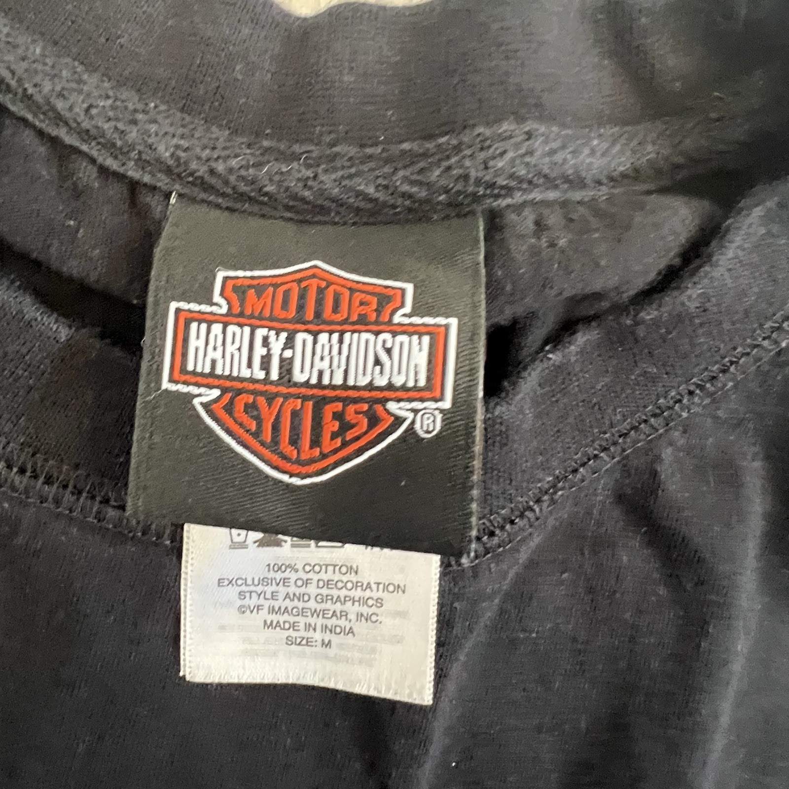 Harley-Davidson Men’s Medium Black Skull Graphic T-Shirt Embroidered Logo