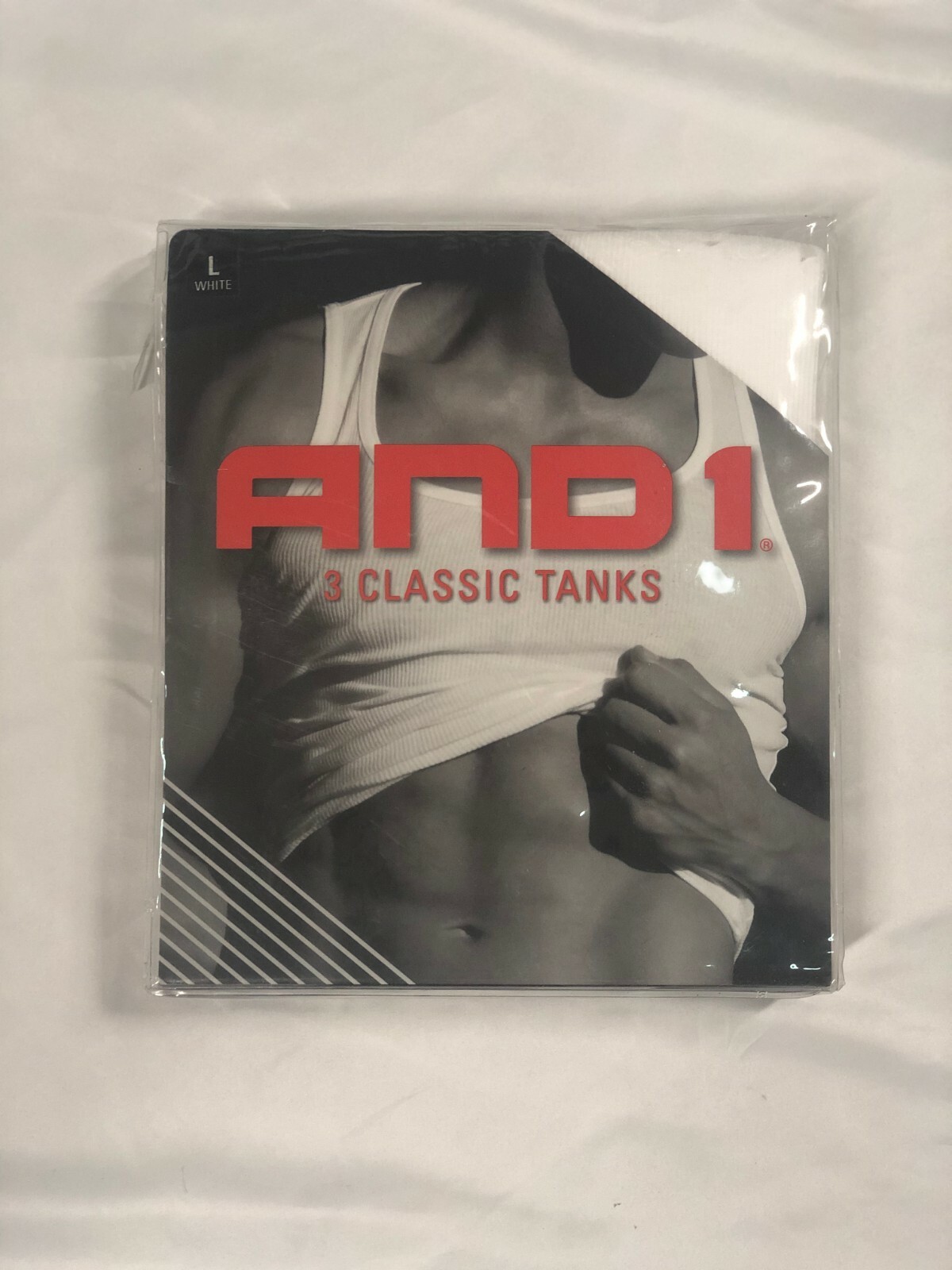 New AND1 Men’s 3 Pack Classic Ribbed Tanks A Shirts, White, Size LARGE Only