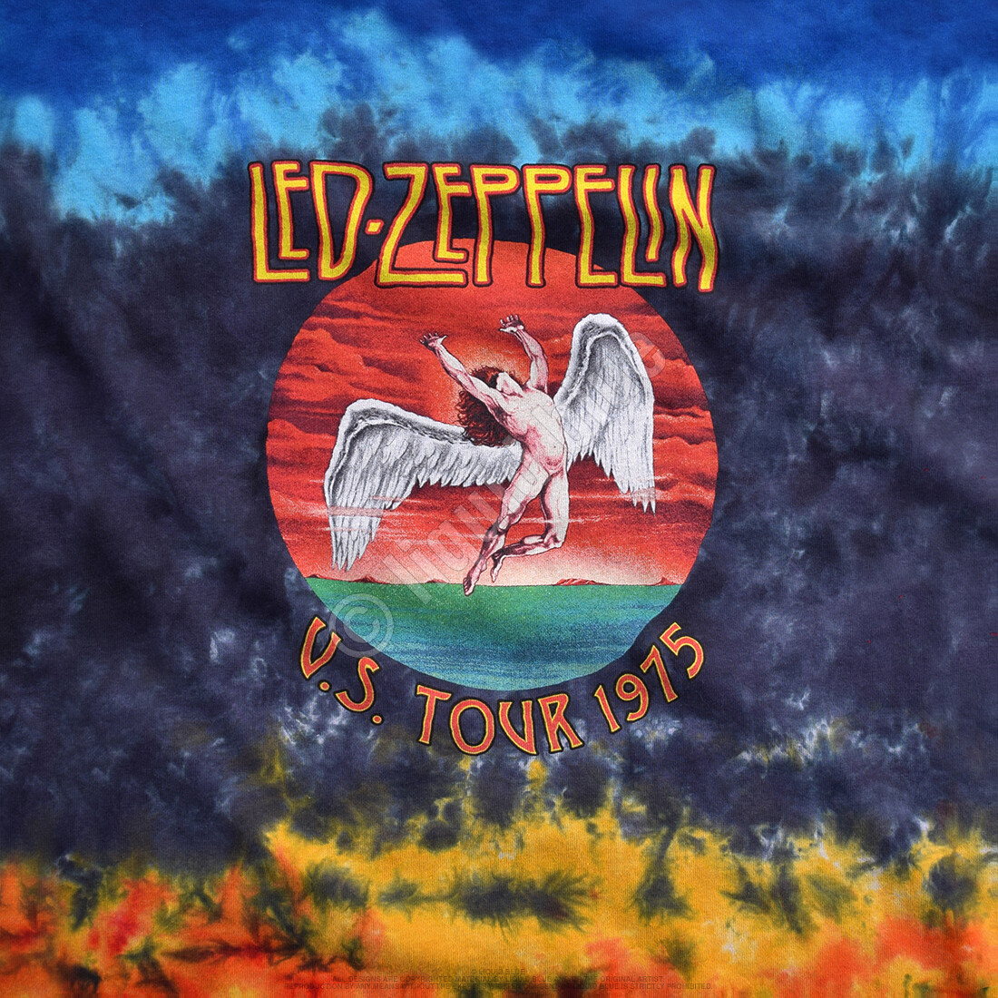 LED ZEPPELIN- ICARUS US TOUR 1975-LONG SLEEVE TIE DYE T-SHIRT S,M,L,XL,XXL