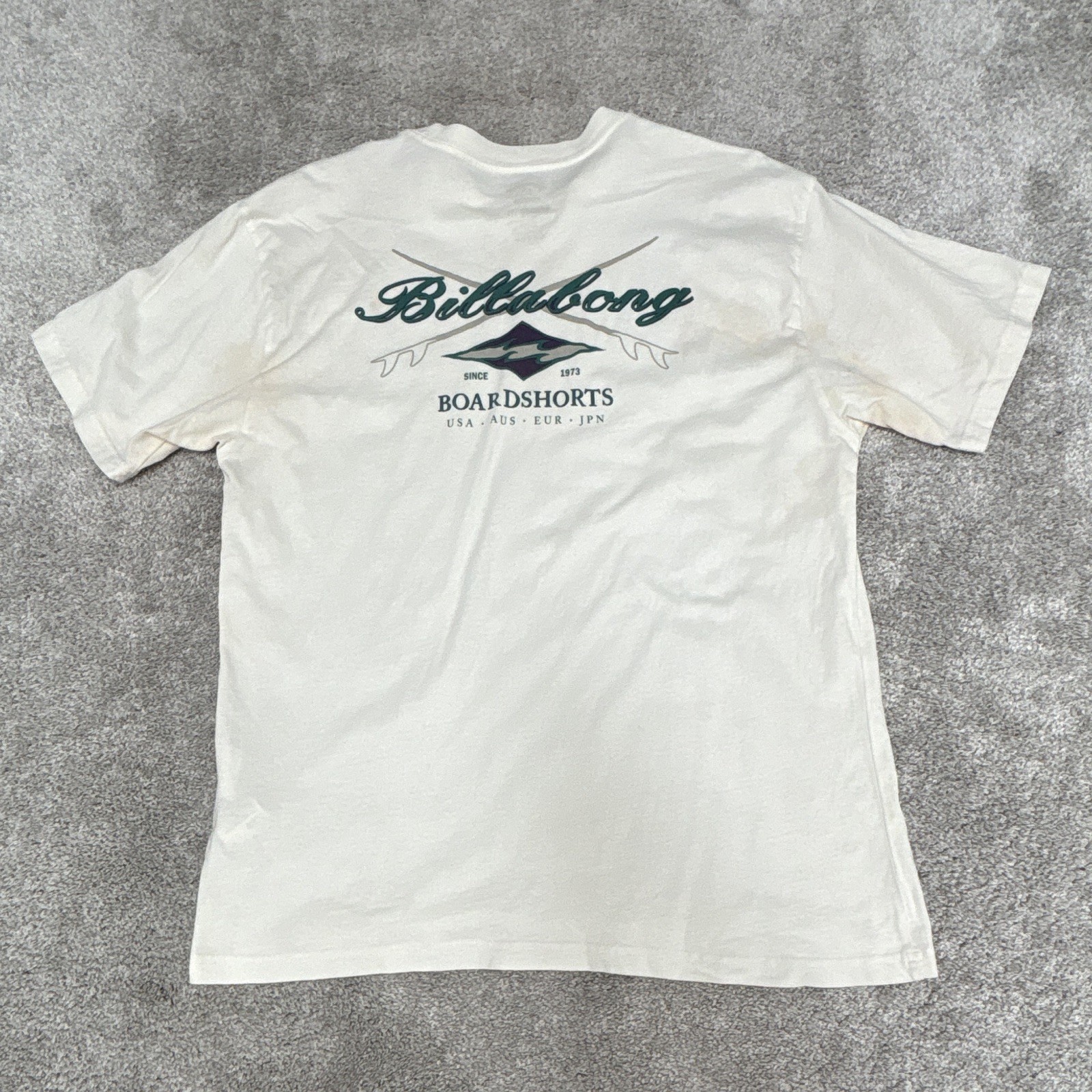 Billabong White Men’s Medium Crew Neck T-Shirt FREE SHIPPING