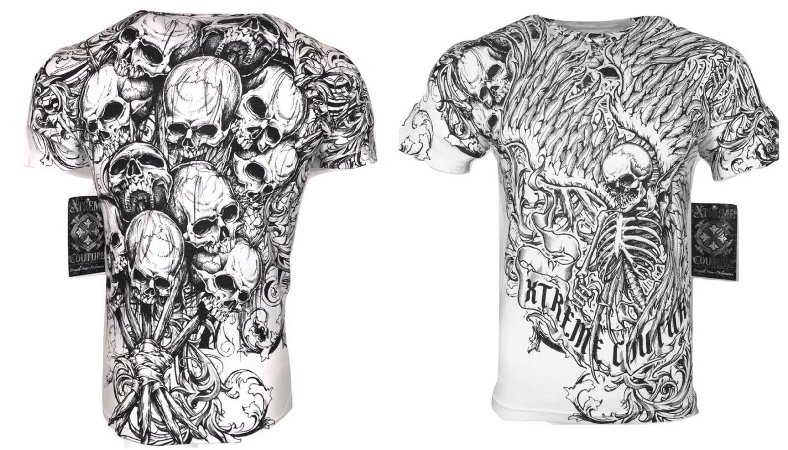 Xtreme Couture by Affliction Men’s T-Shirt ACCUSER Skull Biker