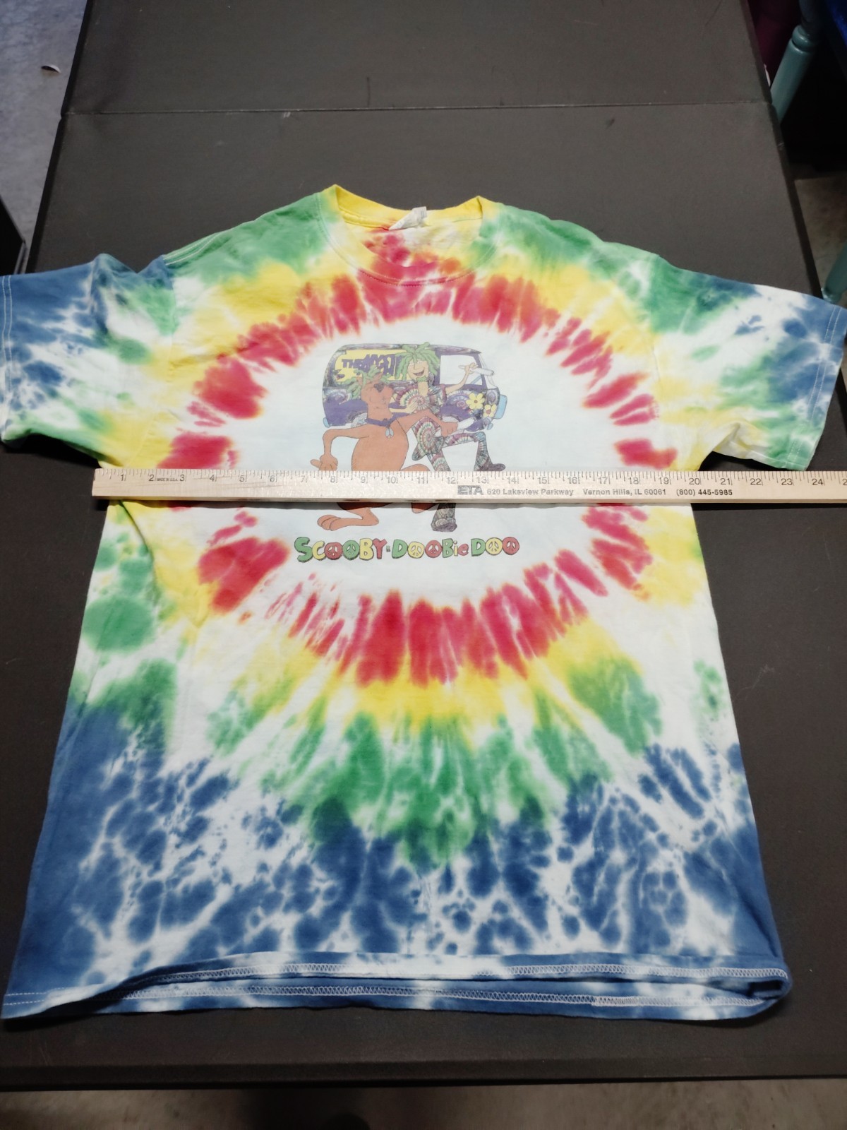 Scooby Doo 420 Rasta Shirt Doobie Doo Size L Tie Dye Multi Colored A30