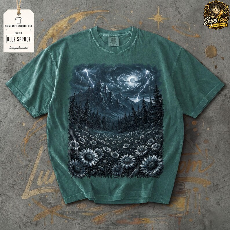 Wildflowers Mountains Comfort Tee Nature Outdoors Soft Gift