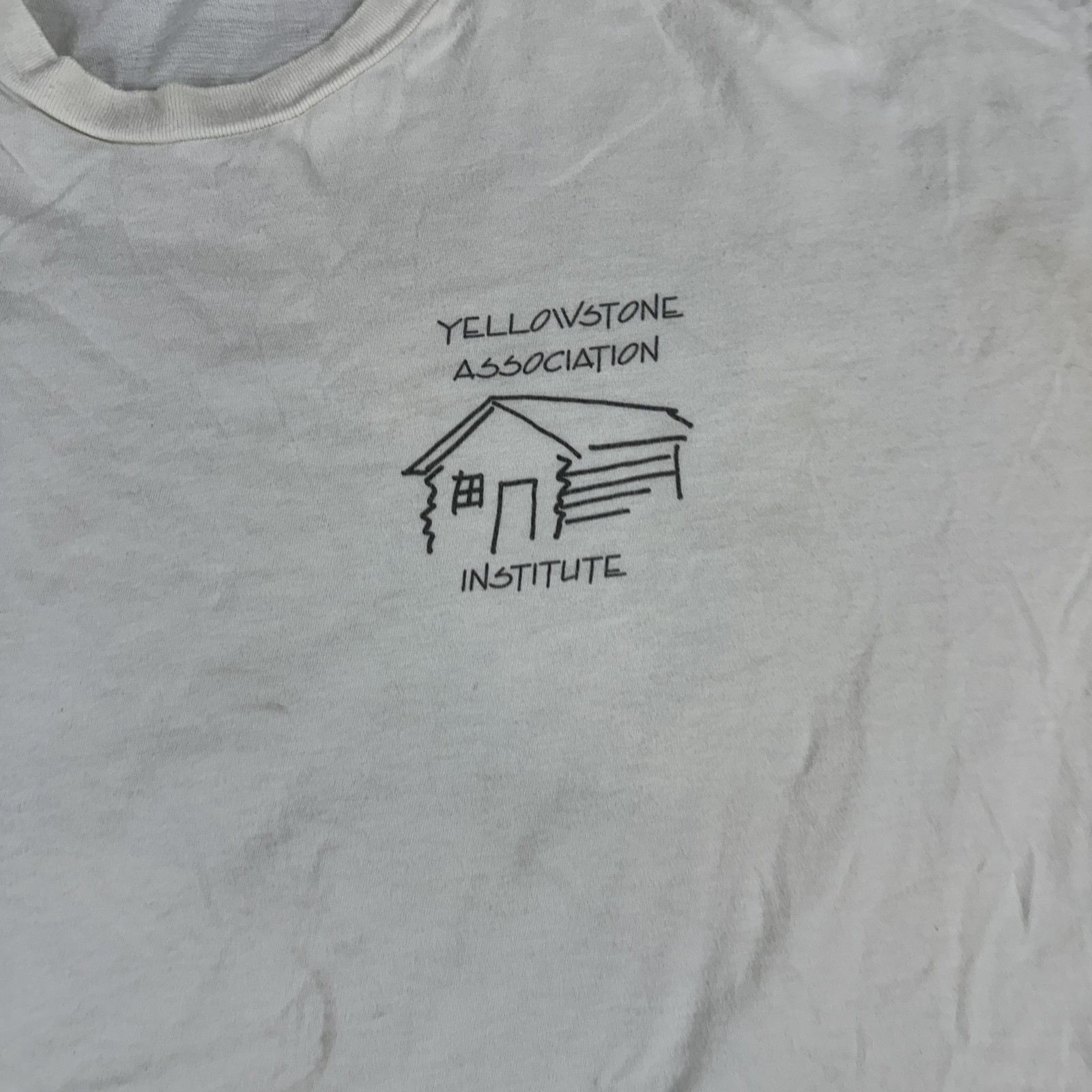 Vintage Yellowstone Institute Shirt Mens 2XL White Wildlife Graphic Made USA 00s