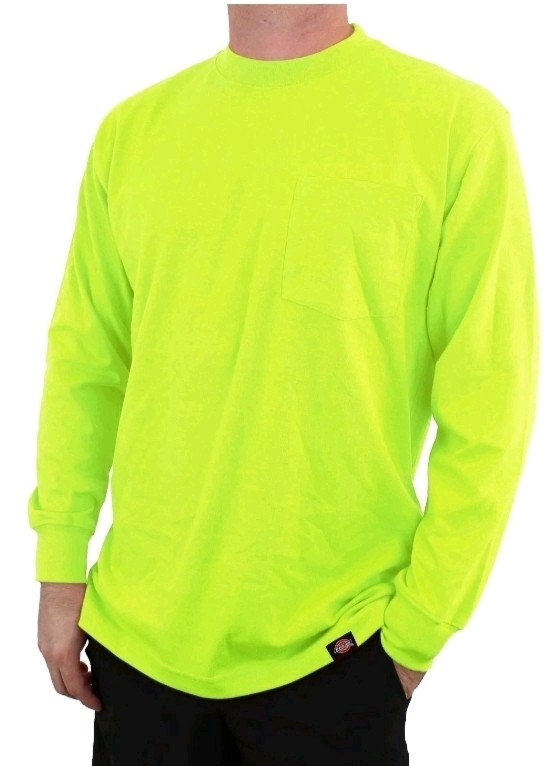 Dickies Men’s High Visibility Long Sleeve Tee 4X Large Cool & Dry 2 Pack