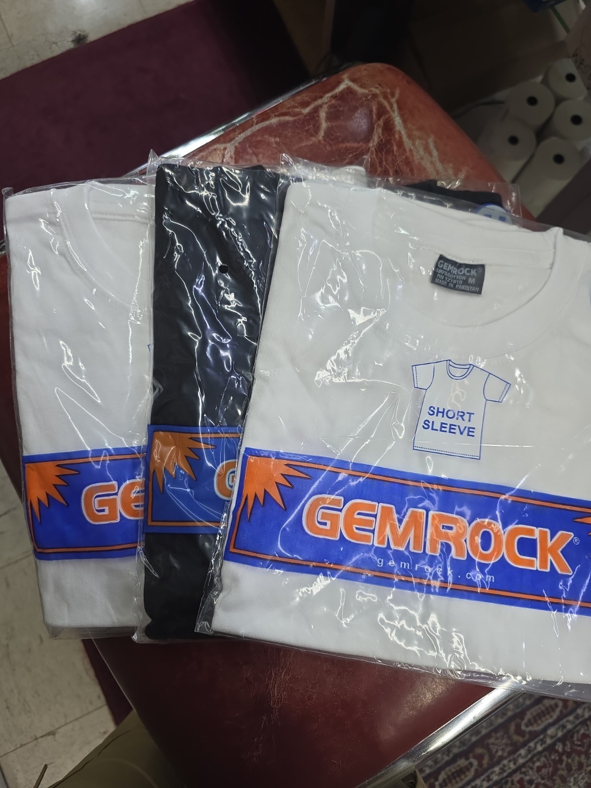 Gemrock Men’s White T-Shirt 100% Cotton Short Sleeve Crew Neck Size M New