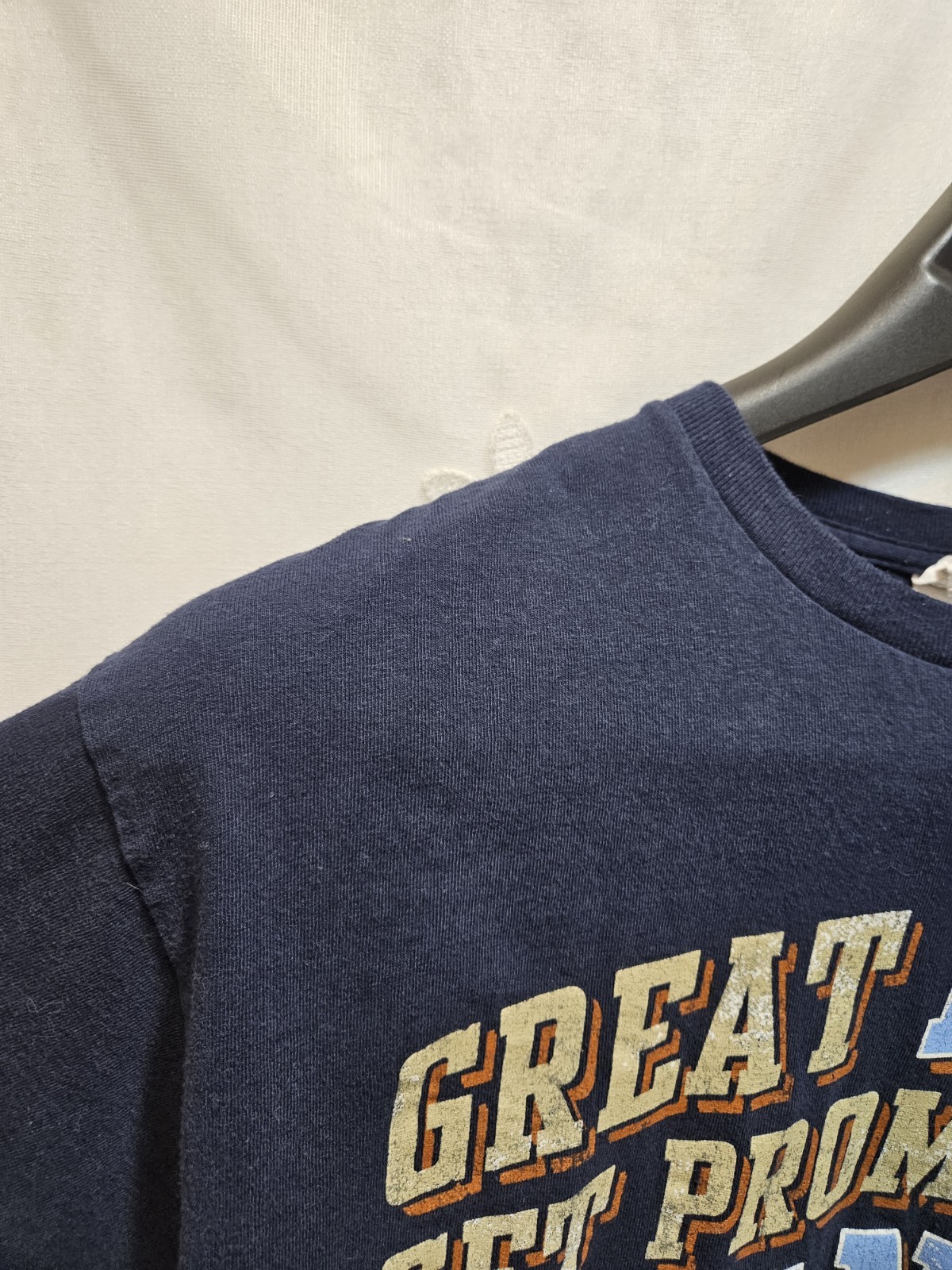 Gildan Mens Large Navy Blue Top Novelty Fathers Day Tribute Family Fits Like Med