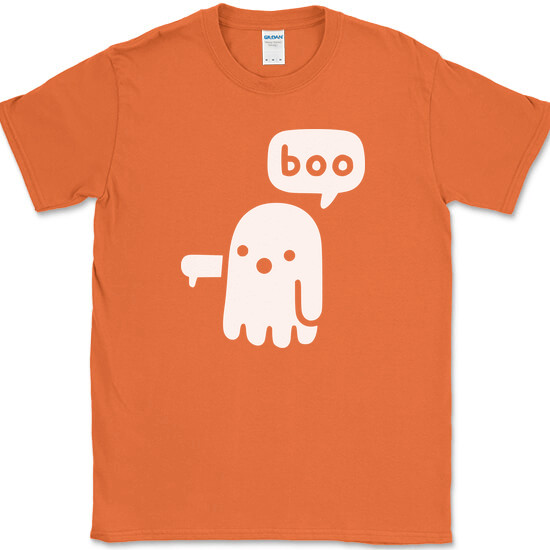 Ghost Says Boo T-Shirt Funny Disapproval Halloween Sarcastic Humor Novelty Tee