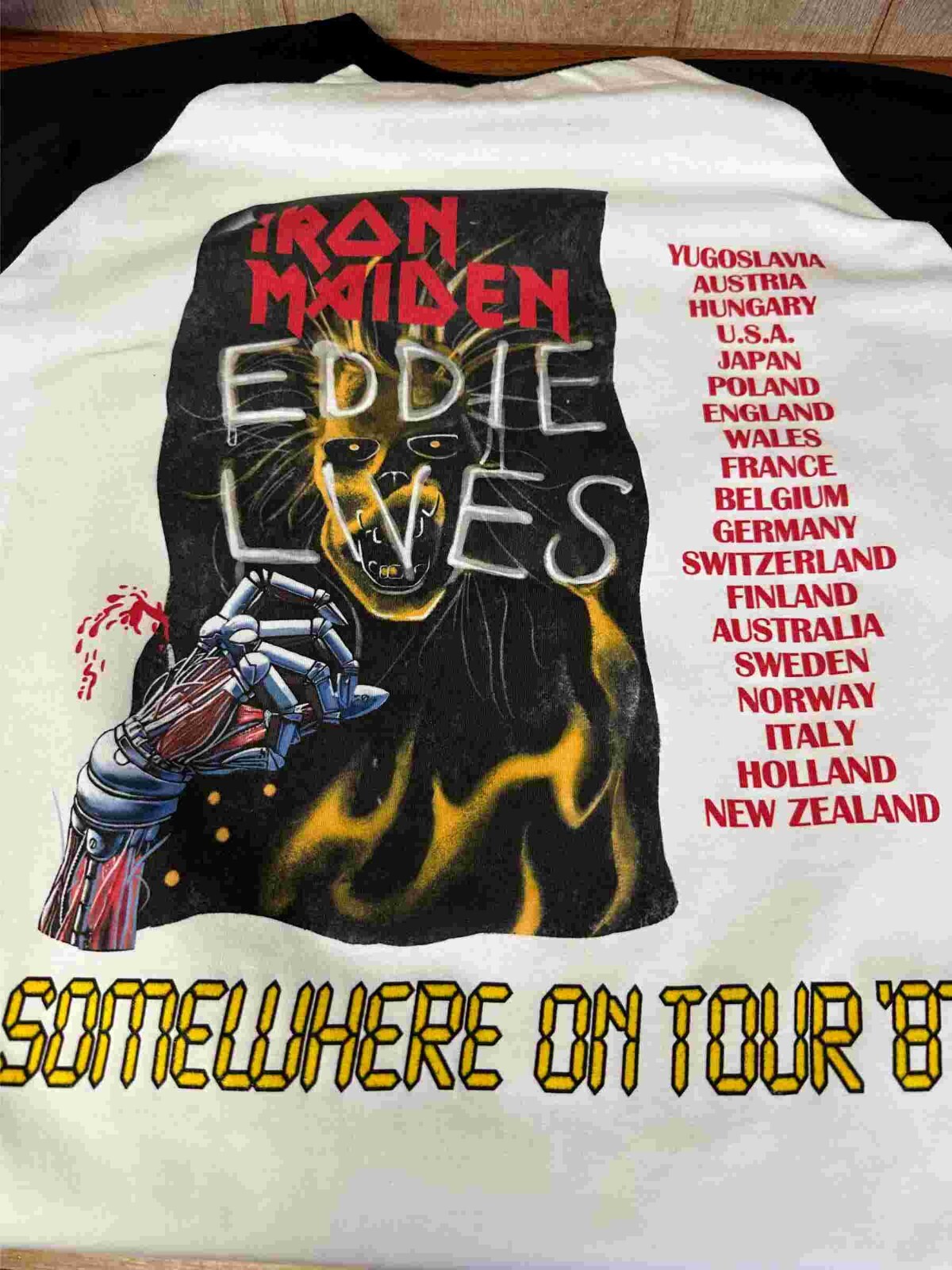 Iron Maiden Somewhere on Tour 87 Raglan S to 2XL