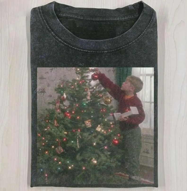 Vintage Washed Christmas Nostalgia Tee, Retro Holiday Aesthetic Shirt, Cozy 90s