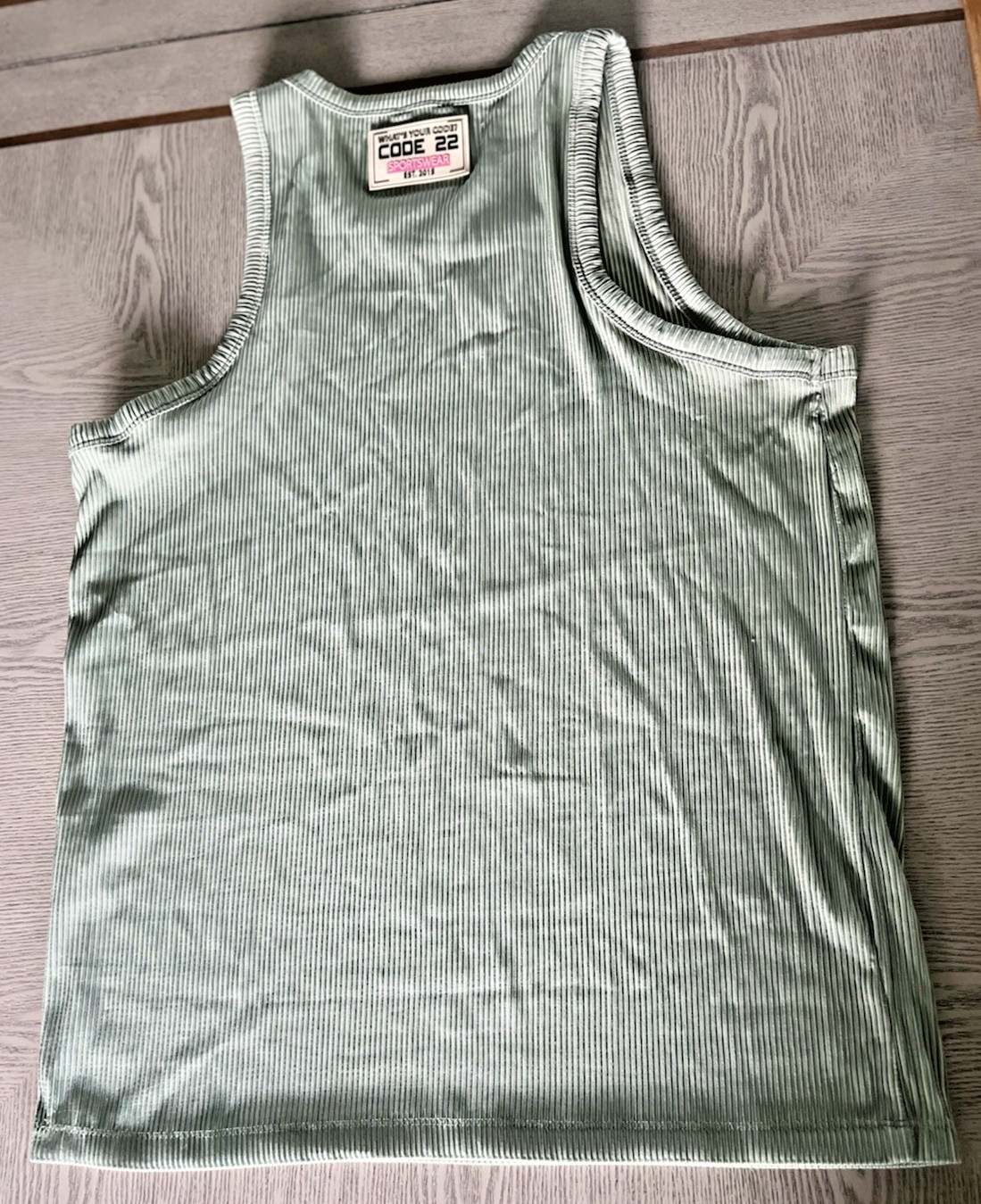 Code 22 Sexy Sage Green Ribbed Stretch Top Size L