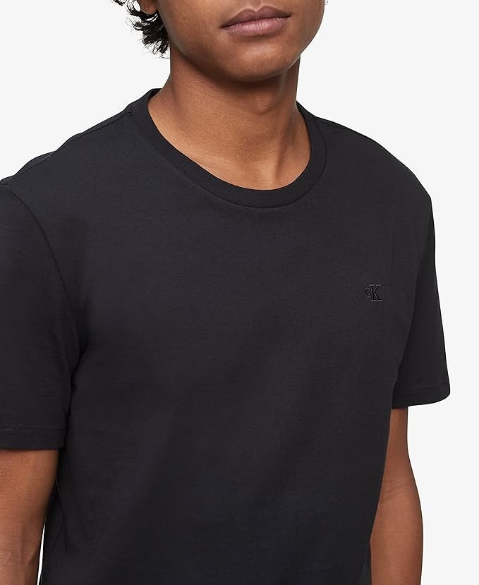 Calvin Klein Men’s Smooth Cotton Solid Crewneck T-Shirt, Black Size S NO-TAG
