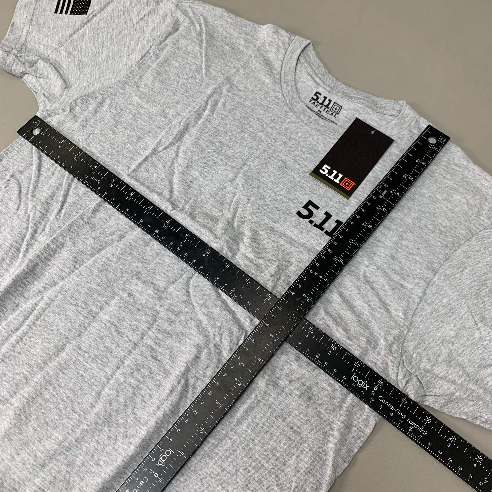 5.11 TACTICAL All Bark All Bite T-Shirt Cotton Polyester 016 Heather Grey Sz M