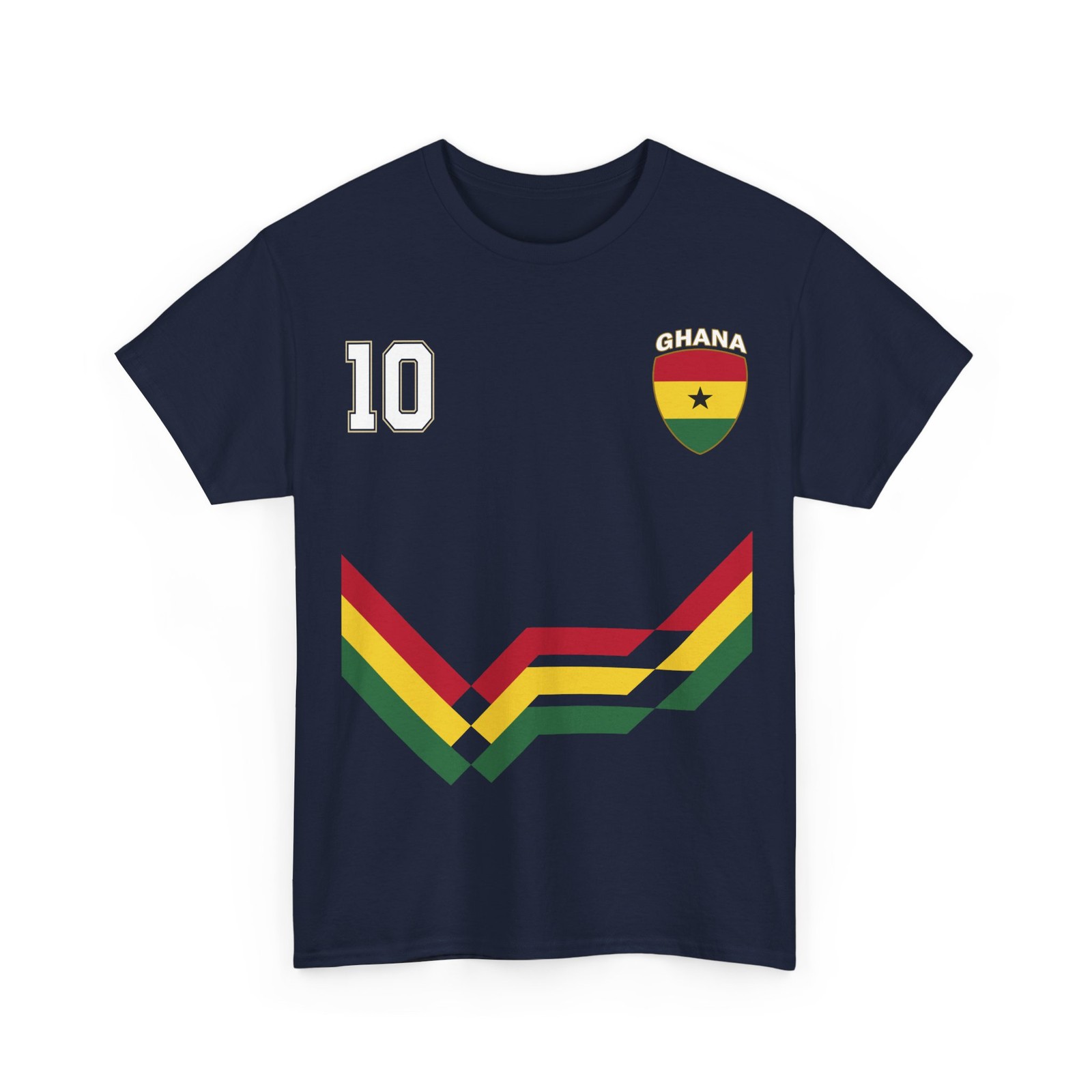Ghana Soccer Shirt, Ghana Number 10 Soccer Jersey Style Shirt