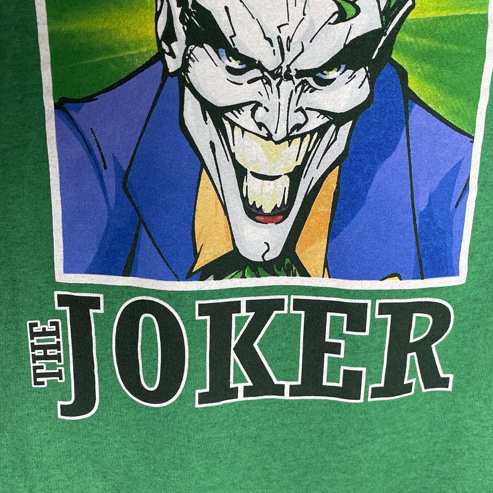 Six Flags Men’s Graphic T-shirt Team THE Joker Green Short Sleeve Medium
