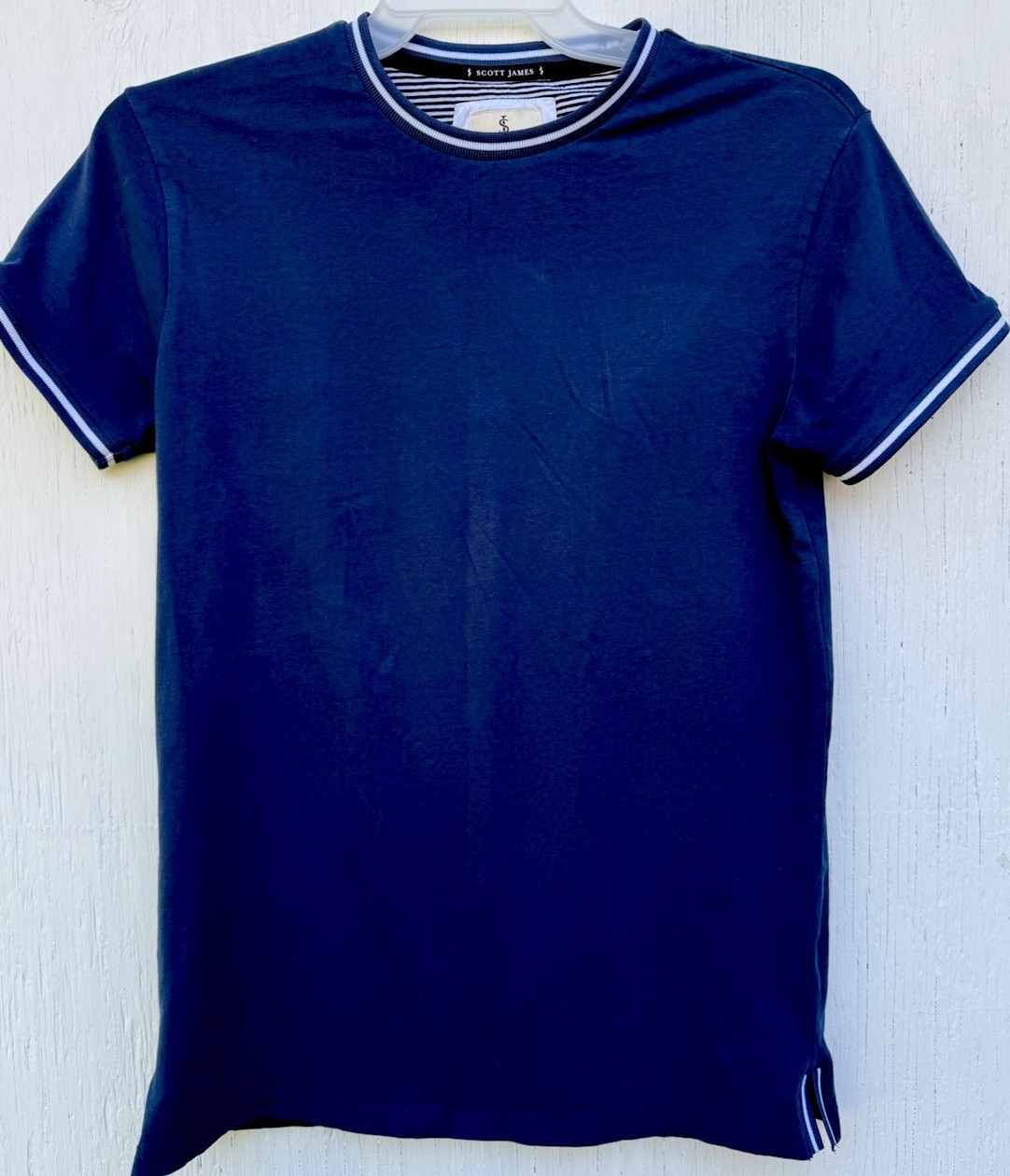 Scott James England Men’s Blue T Shirt Short Sleeves Size M Blue Classic