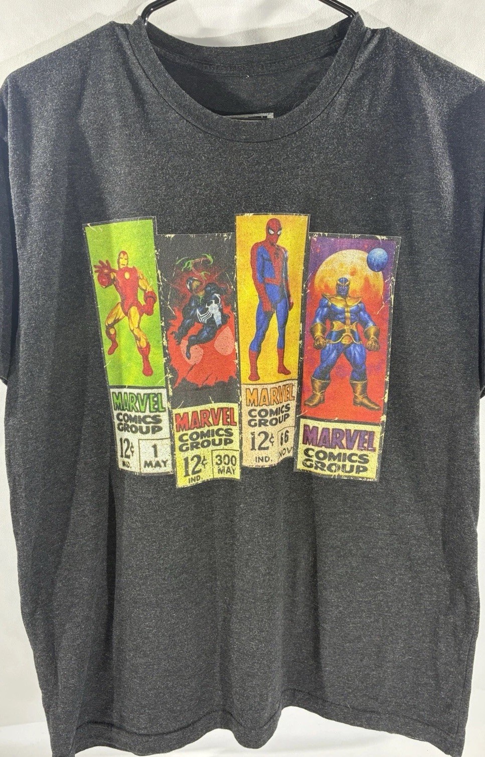 Marvel Comics Iron Man Spider Man Venom Thanos Graphic T Shirt Mens Large RSVLTS