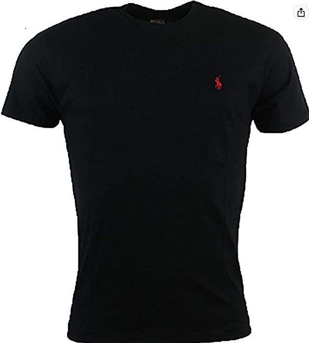 Polo Ralph Lauren Mens Custom Fit Crew Neck T Shirt in Black Size Small