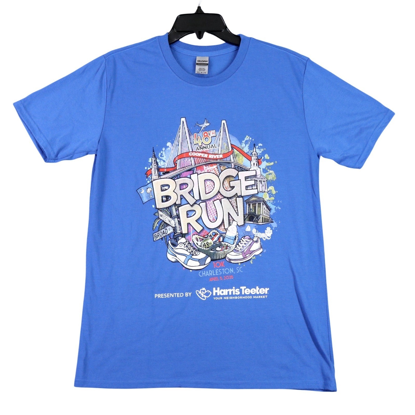 Charleston SC Bridge Run Shirt Mens M 48th Annual 10K Tee Marathon Running
