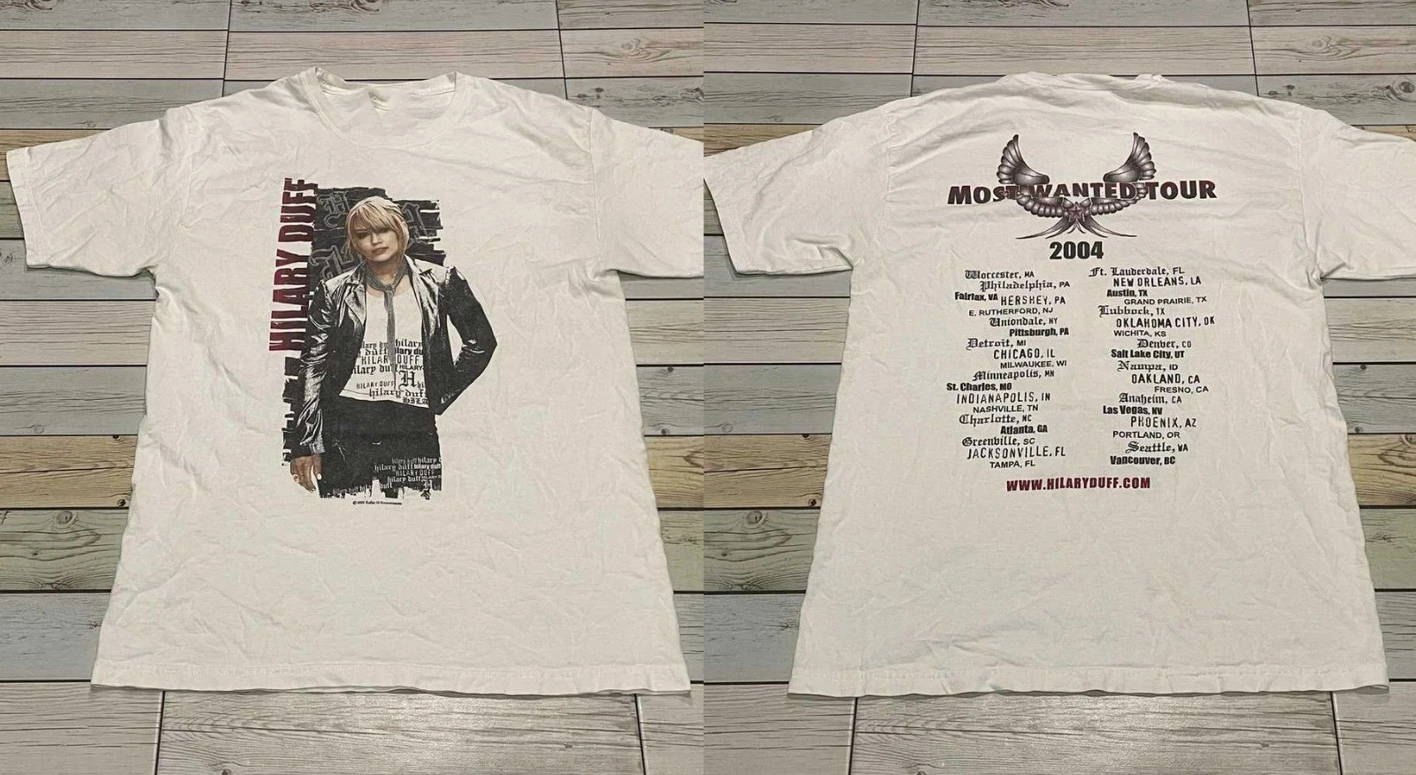 Hilary Duff 2004 Most Wanted Tour 2-Sided T-Shirt S-4XL