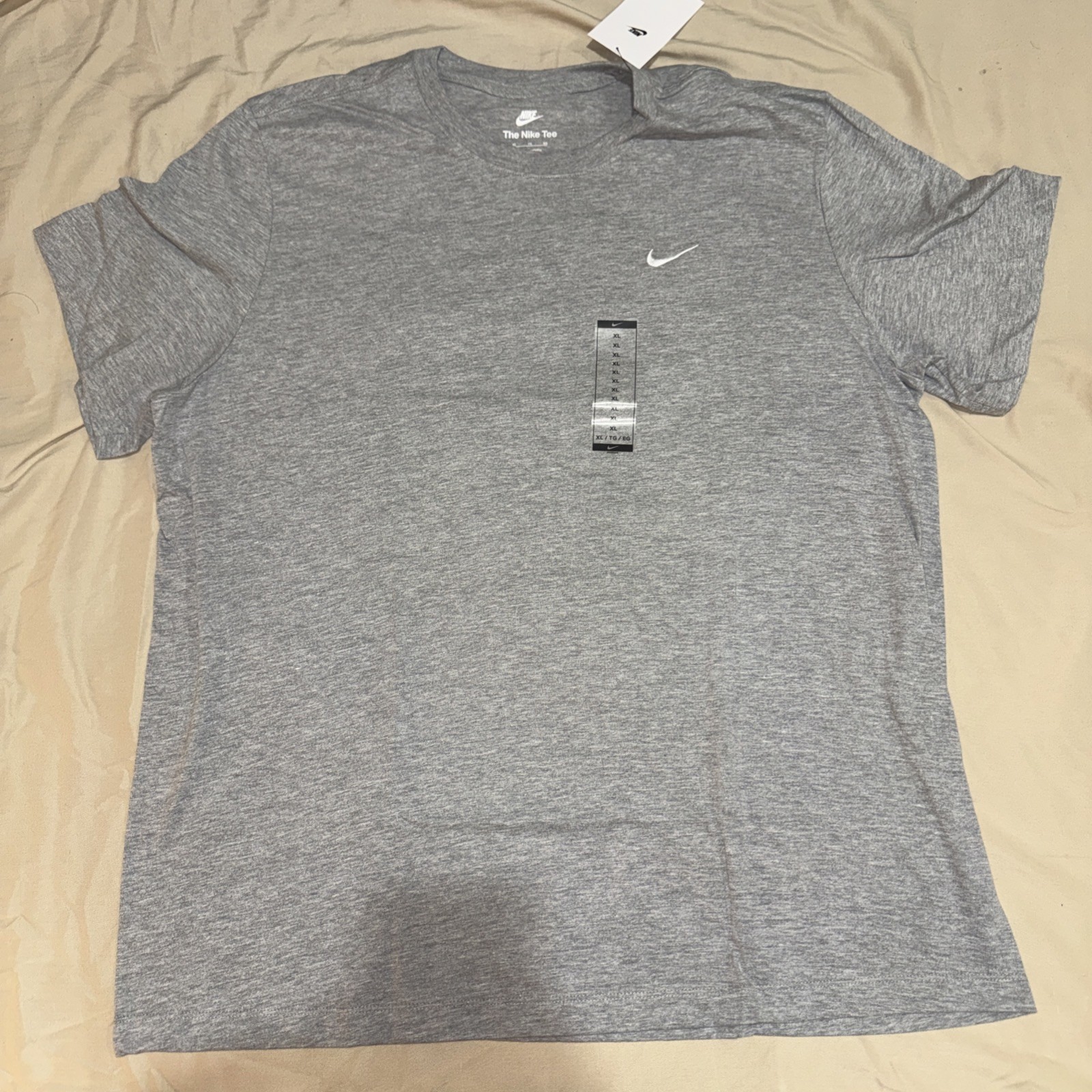 Nike Men’s Sportswear Embroidered Swoosh T-shirt Gray-X-Large