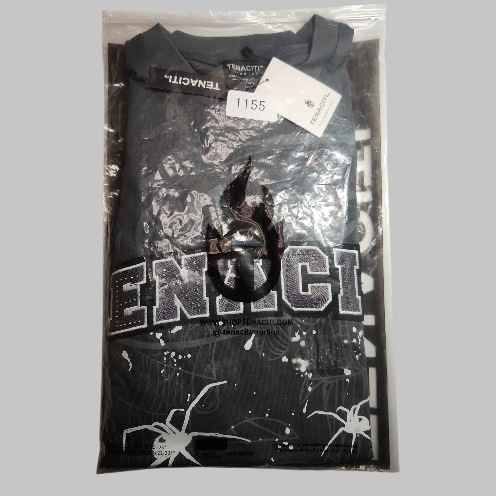 Tenaciti Spider Pearl Cropped Tee NWT Size XXL Y2K