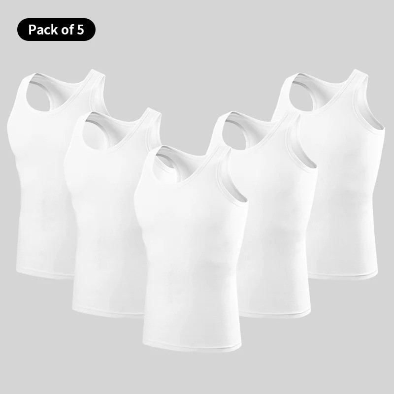 1-5 Pack Men 100% Cotton Tagless Ribbed Tank Top A-Shirt Wife Beater Undershirt