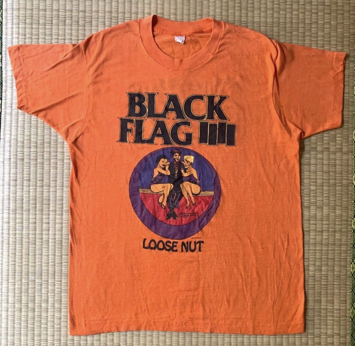 Black Flag 1985 Loose Nut Tour Tee Raymond Pettibon Vintage M Orange