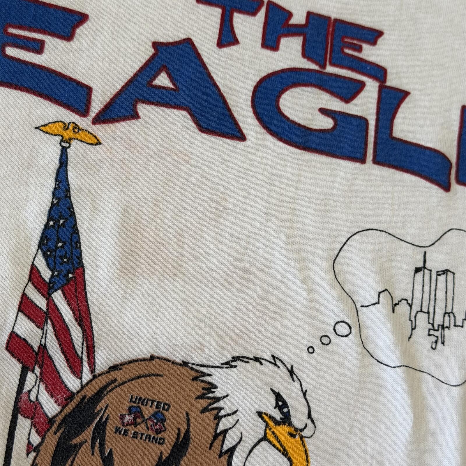 Vintage Y2K Post 9/11 “The Eagle Will Fly” 2001 T Shirt XL