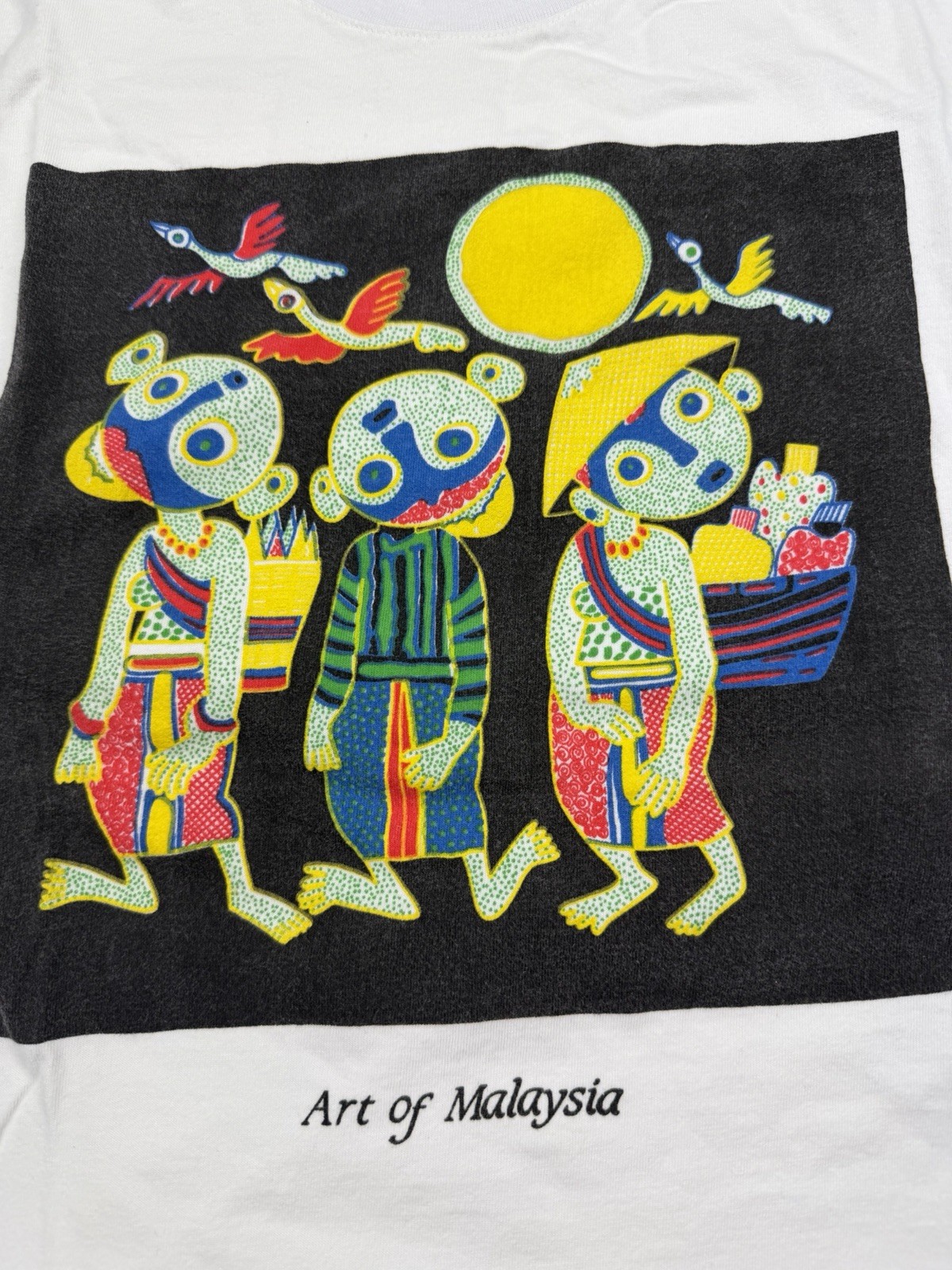 Vintage Art of Malaysia Souvenir Tourist Graphic T Shirt Sz M Single Stitch 90s
