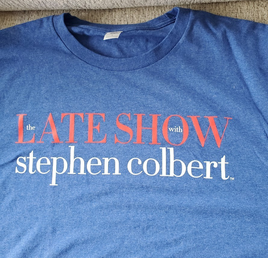 The Late Show with Stephen Colbert Blue Tee Shirt Size Large L