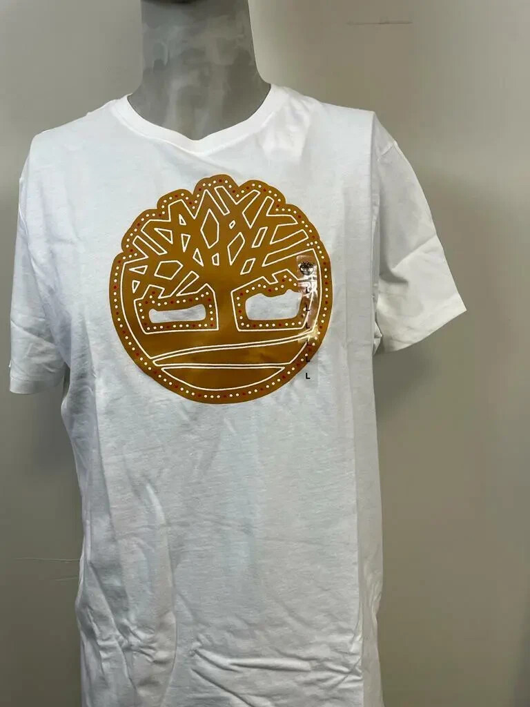 Timberland Men’s Short Sleeve Cookie Tree Logo Holiday T-Shirt a28vt-100 SIZE M