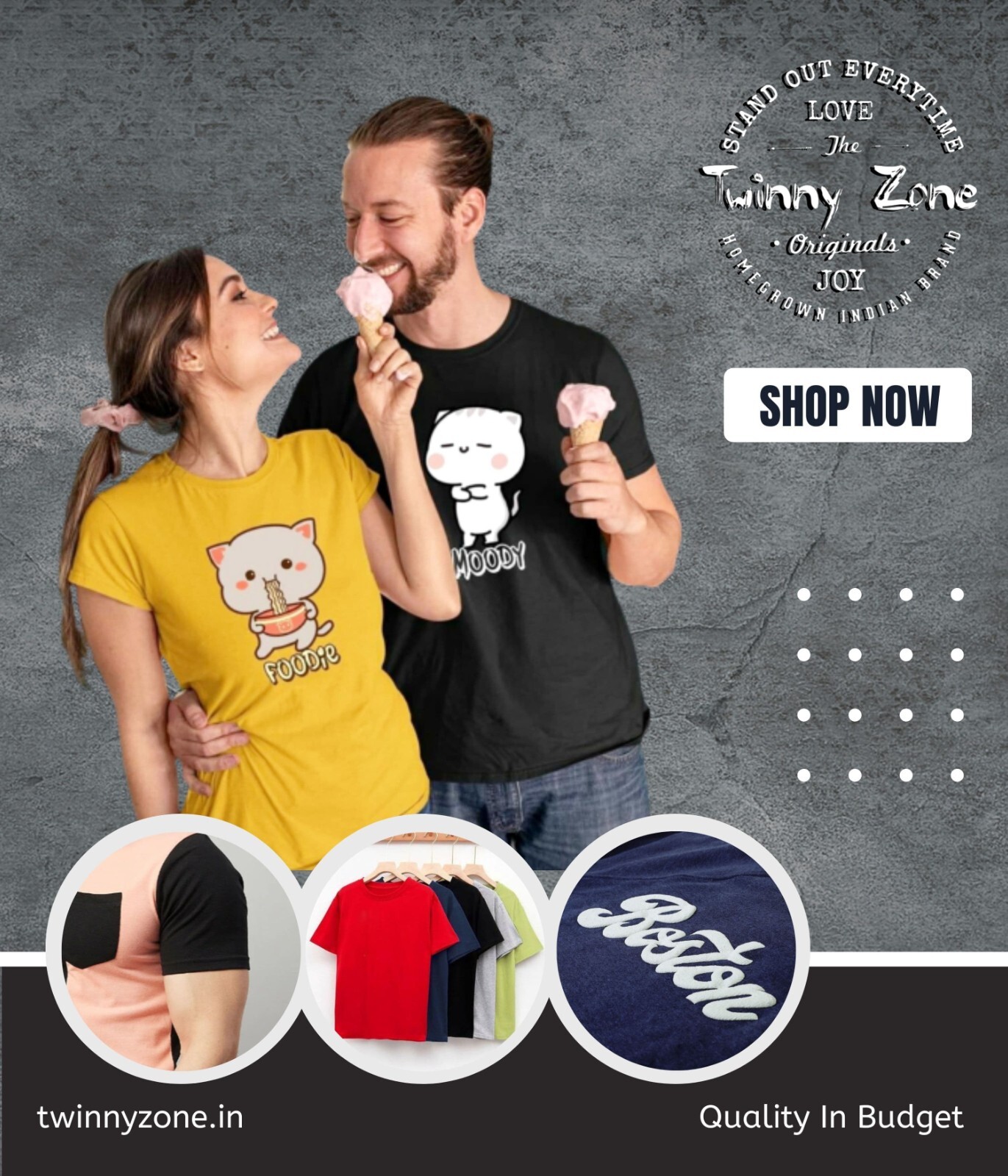 Twinny Zone Couple Full Sleeves Plain Cotton T-Shirts for Men and Women