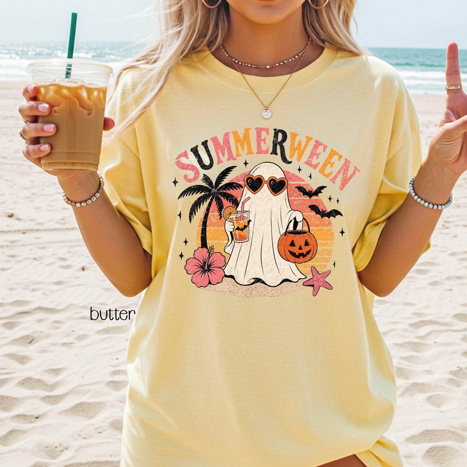 Summerween Beach Tee Spooky Hot Ghoul Shirt Halloween Summer Top