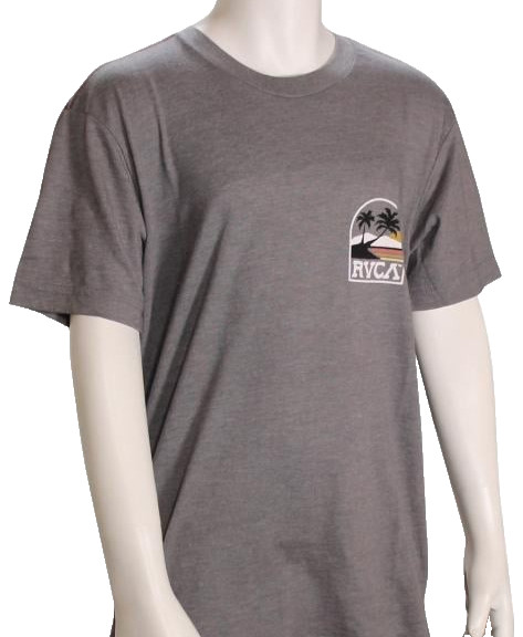 RVCA Sunny Days Short Sleeve T-Shirt L Mens Smoke Grey Slim Fit NWT Large