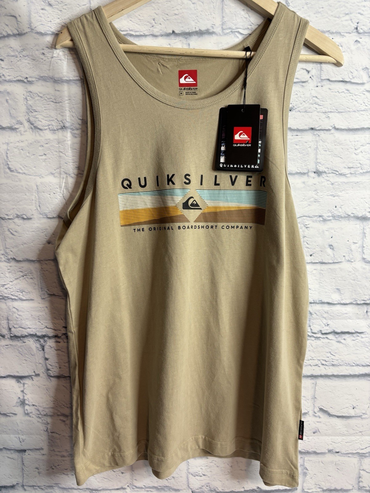Quiksilver Men’s Boardshort Arch Muscle Tank Top in Plaza Taupe/Twill Medium New