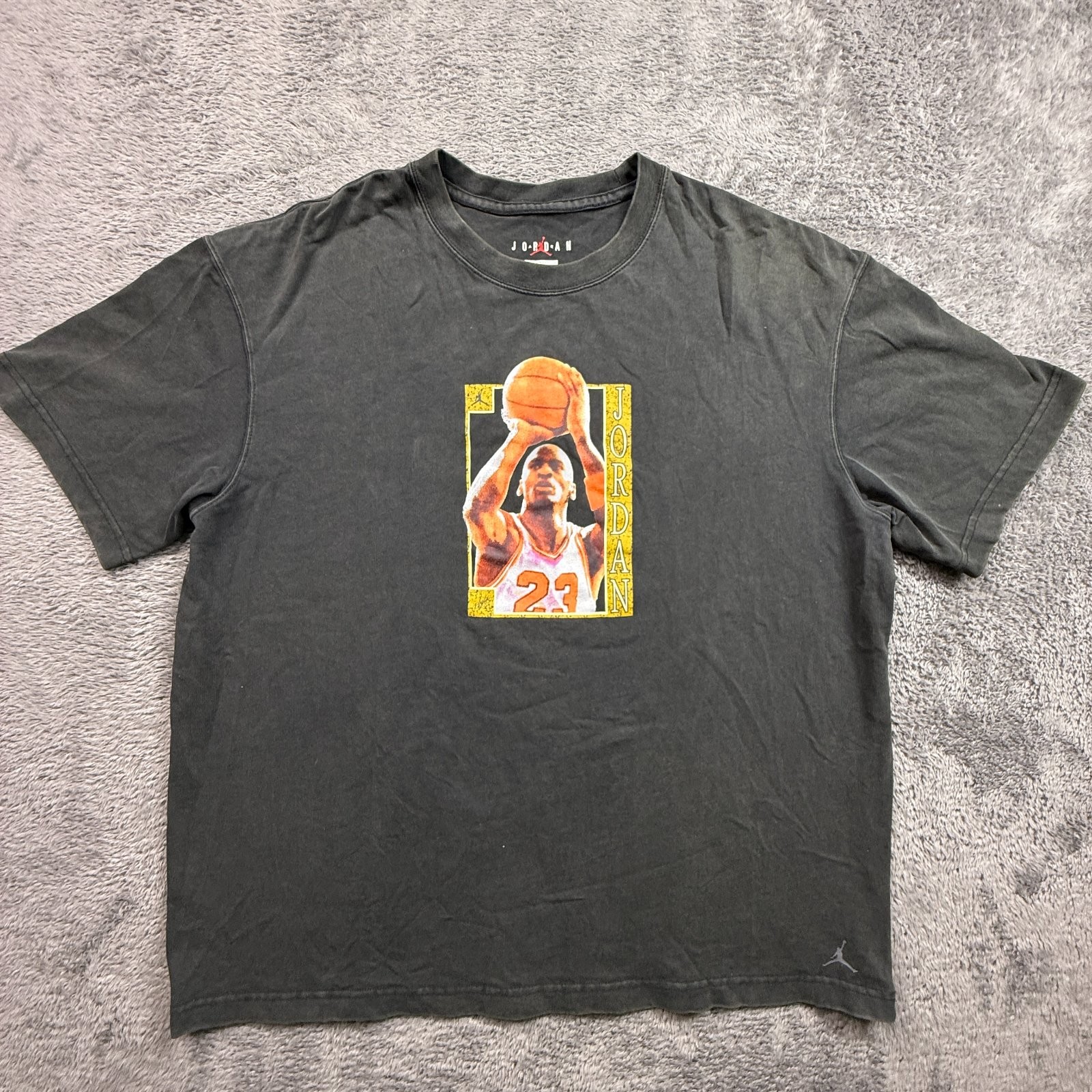 Air Jordan Men’s M Oversized Graphic Tee Michael Jordan #23 Black Wash Cotton