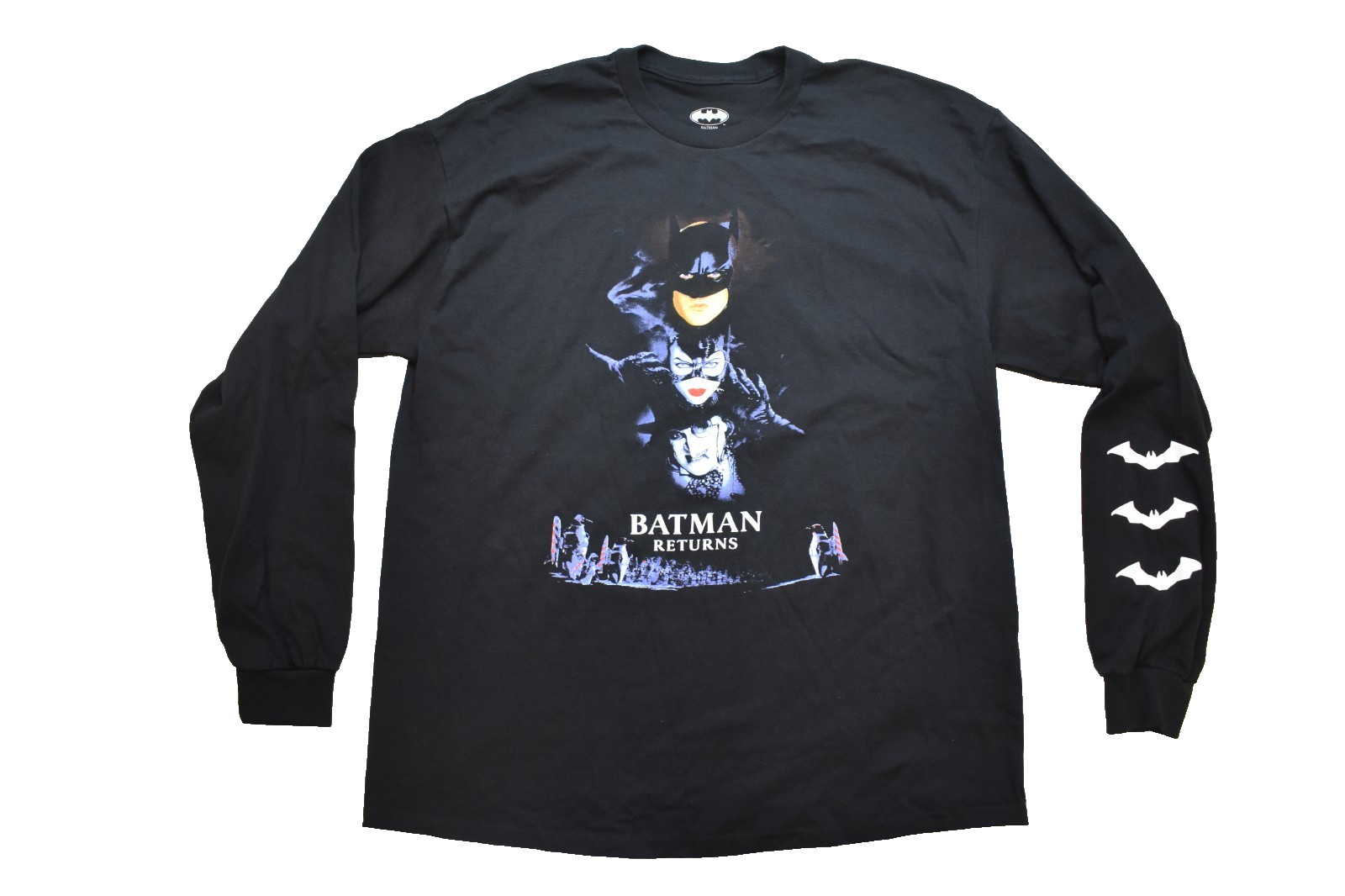 DC Comics Batman Returns Mens Movie Poster Graphic Long Sleeve Shirt NWT Medium