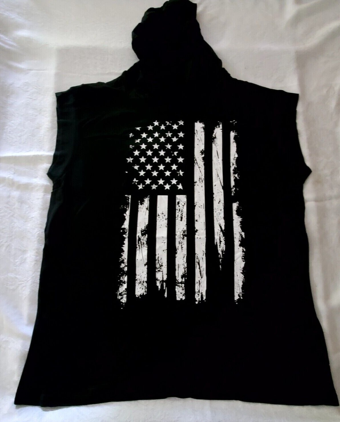 Mens Hooded Tank Top American Flag. Various Sizes and Colors