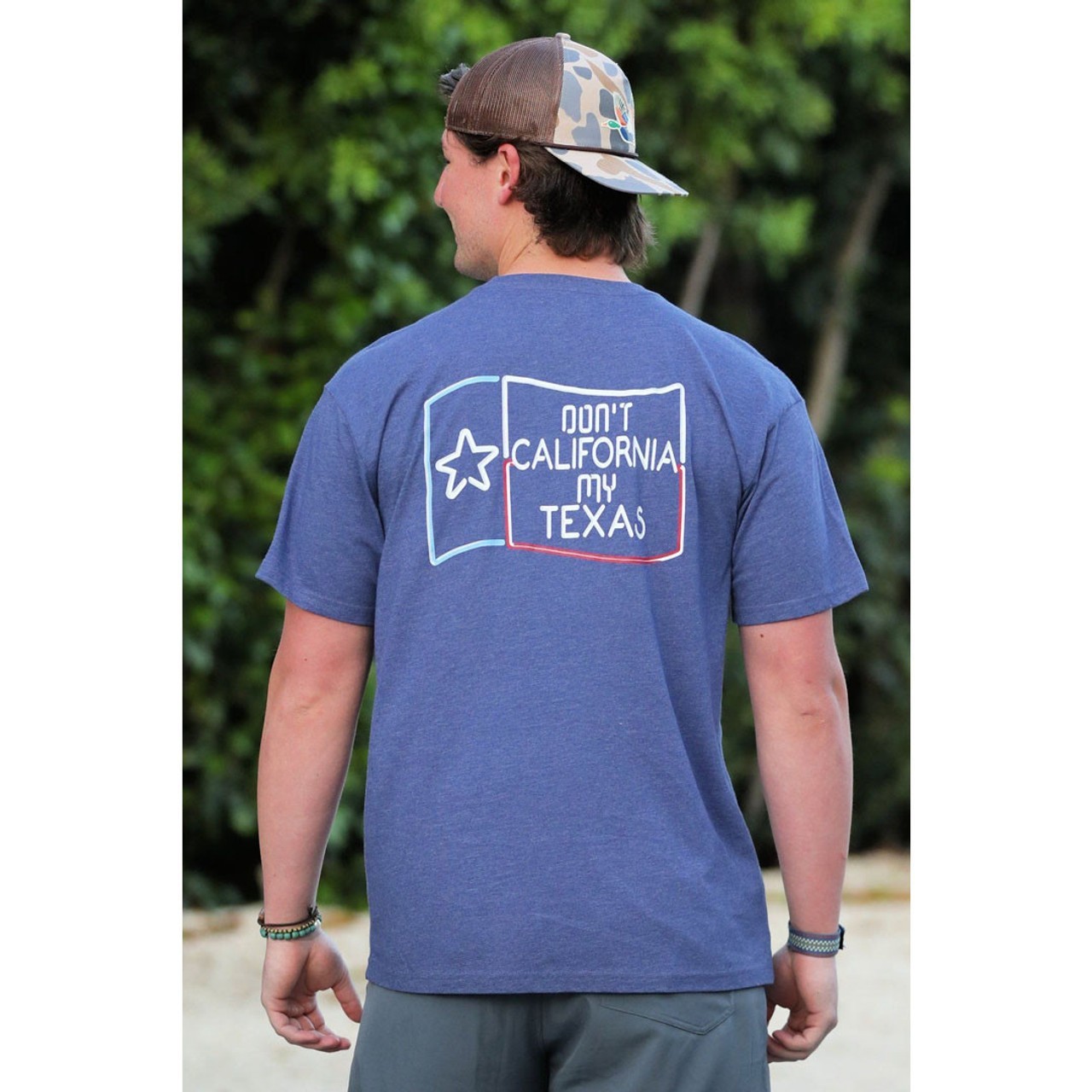 Burlebo Men’s Don’t California My Texas Navy Graphic T-Shirt NEW S M L XL 2XL