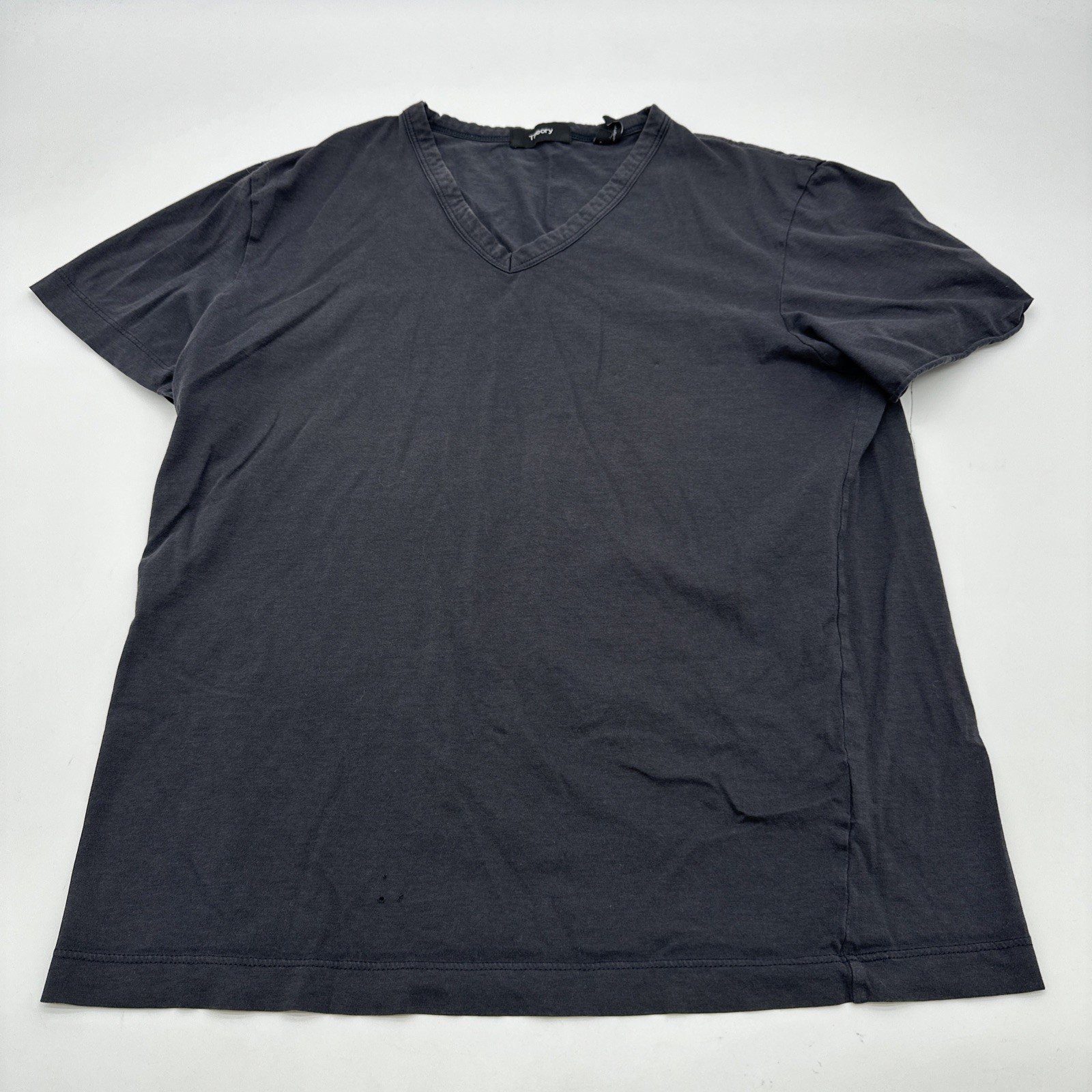 Theory T-shirt Men S Black Logo V-Neck 100% Pima Cotton .#34971