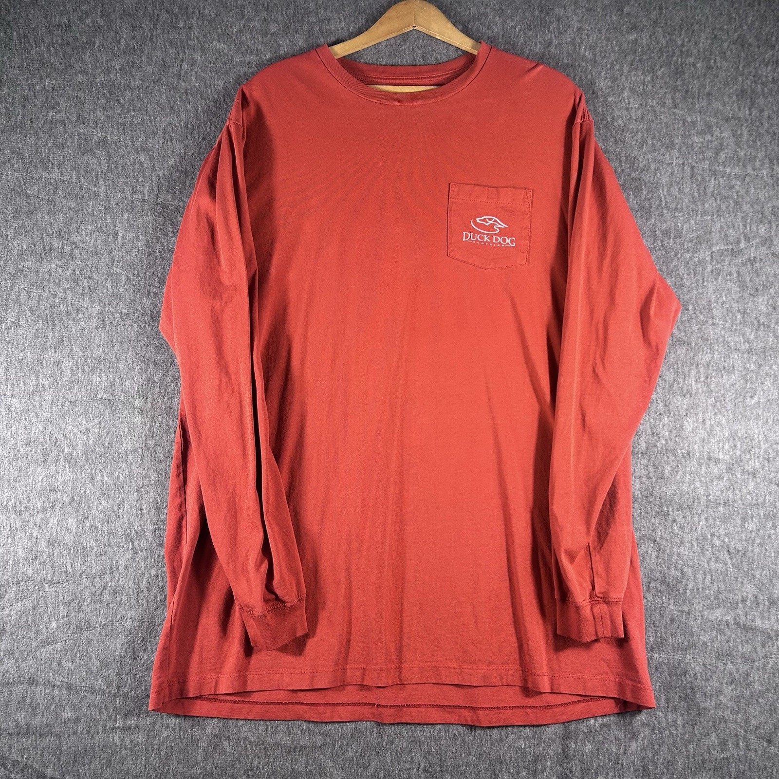 Duck Dog Clothing T-Shirt Mens Size XL Hunting Duck Long Sleeve Burnt Orange