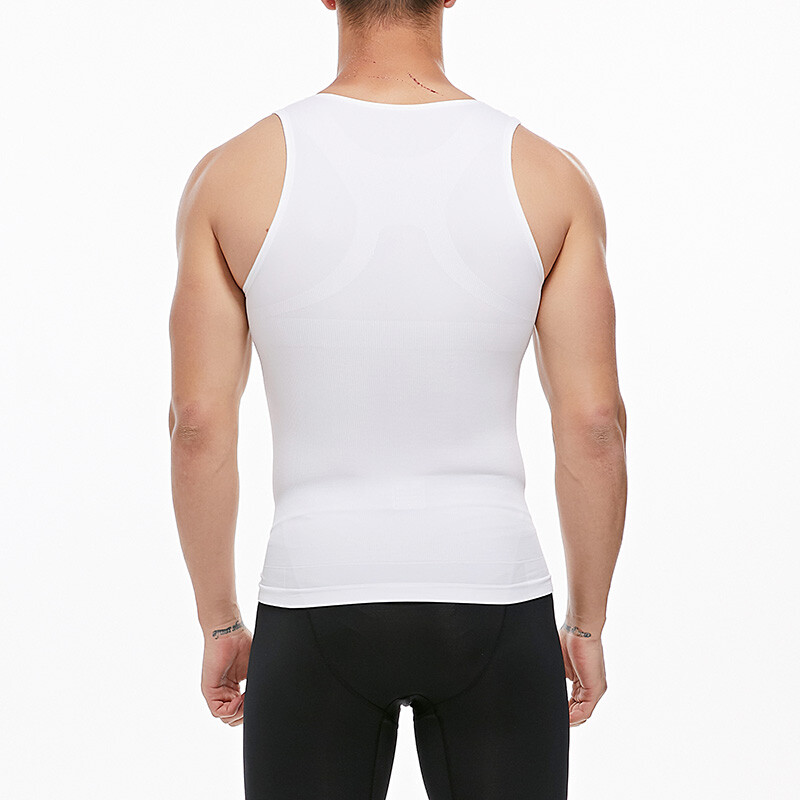 Mens Compression Shirt Slimming Body Shaper Vest Waist Trainer Vests Undershirts