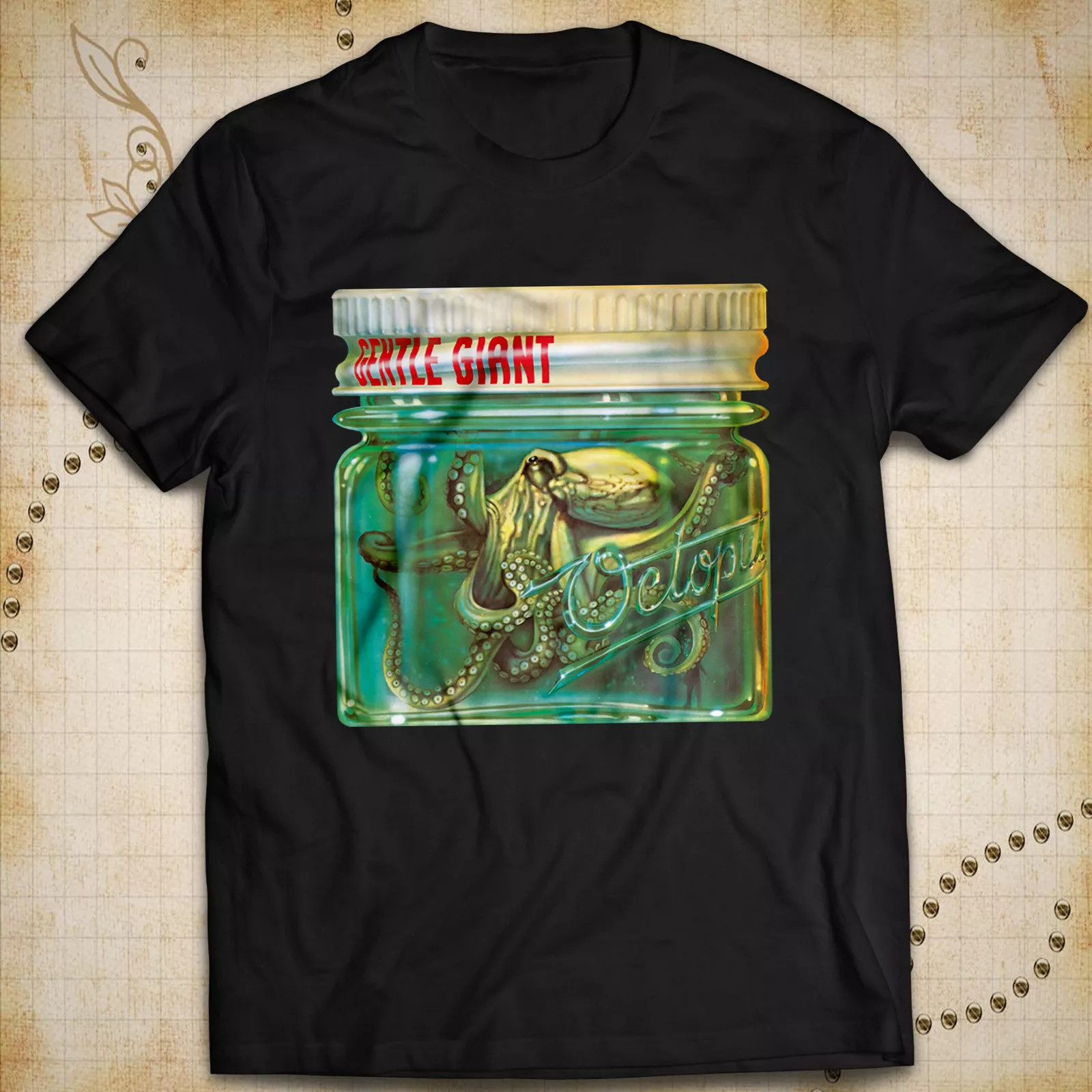Gentle Giant Rock Music Cotton shirt Octopus Party Live Concert Gary Green.webp