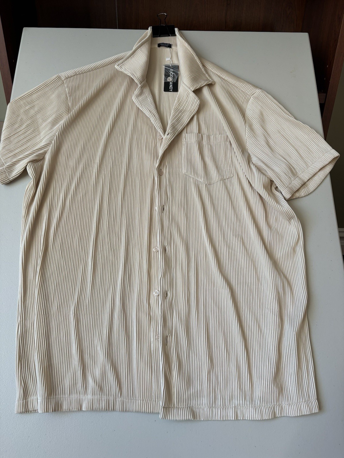Coofandy Men’s Matching Short Sleeve Shirt And Shorts Set – XXL- New With Tags