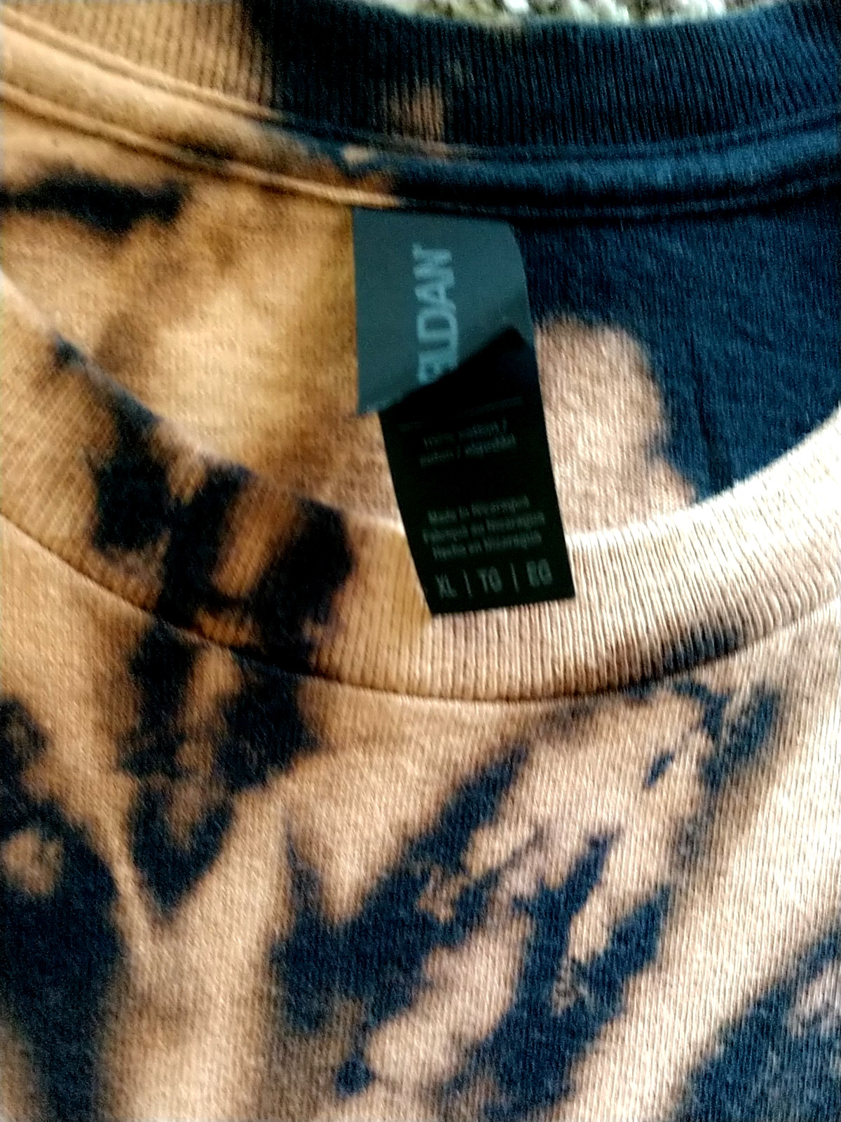 Handmade Spiral Bleached Tie Dye Shirt Unisex Men Women Sz XL Hippie Cotton T188